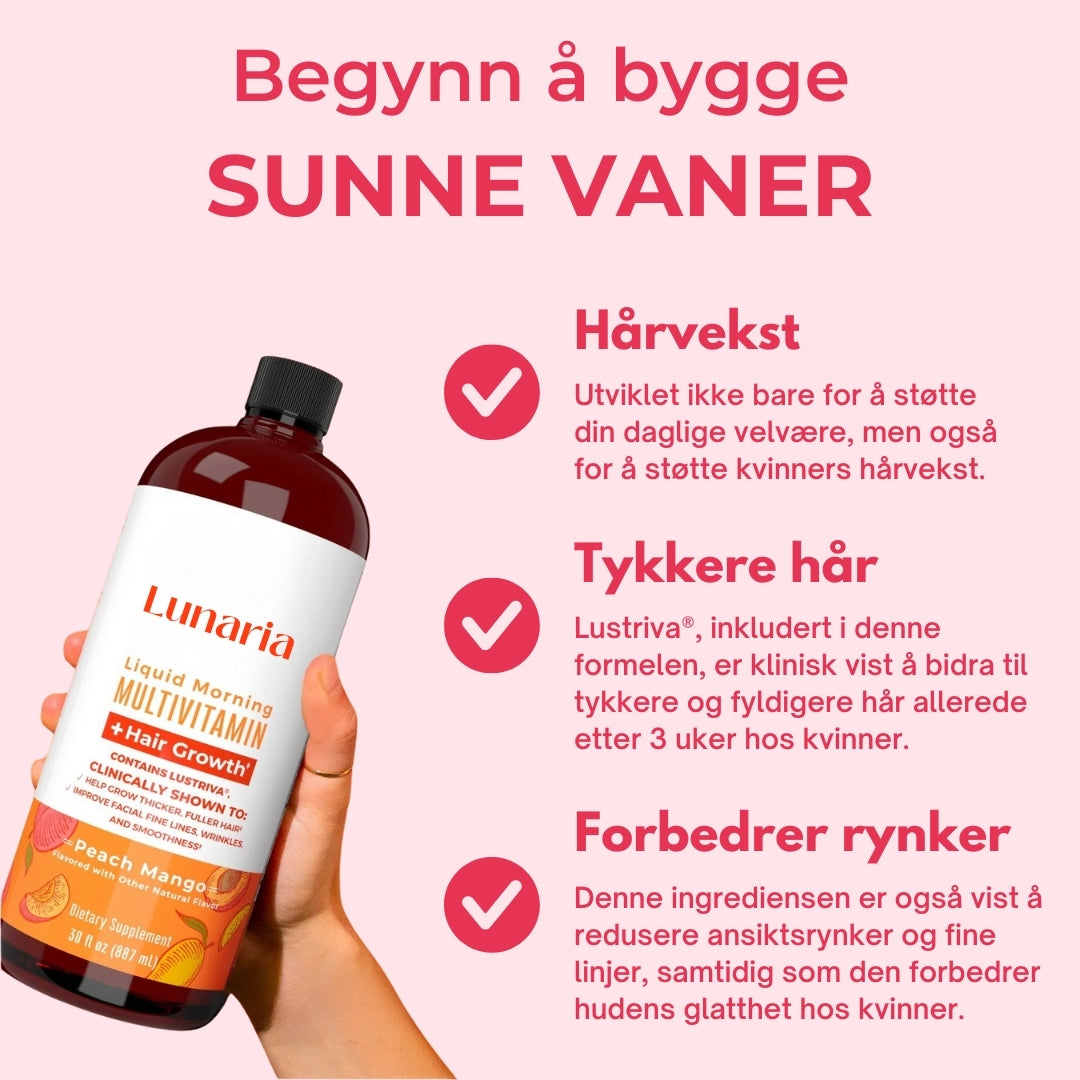 Lunaria Flytende Morgen Multivitamin + Hårvekst